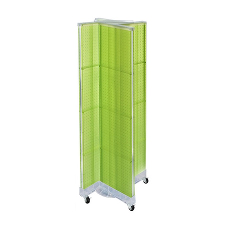 Azar Displays Pinwheel Pegboard Floor Display on Wheeled Base. Panel Size: 16''W x 60''H 700421-GRE